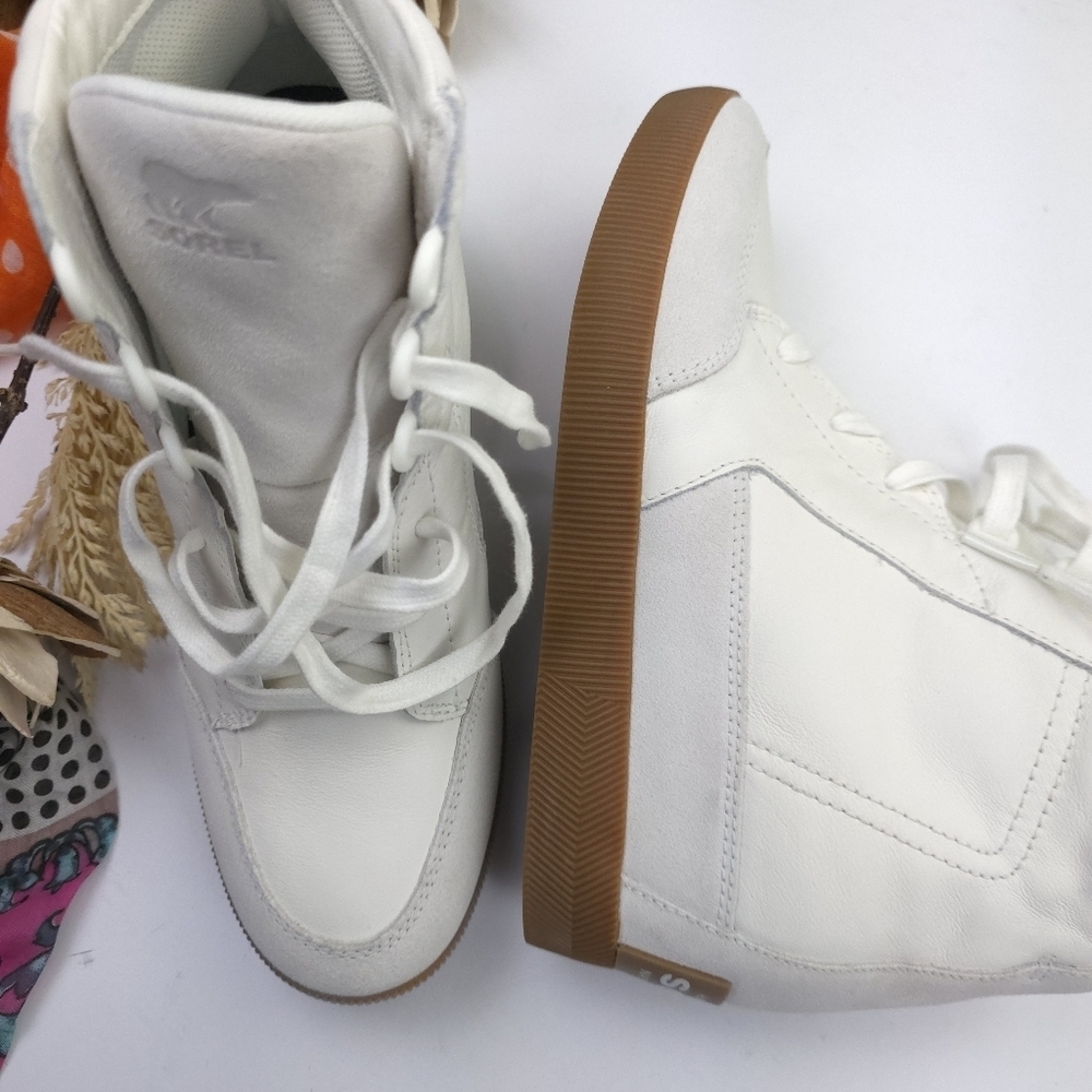 Sorel Women's White High-Top Wedge Sneakers Sz 9.5 - Picture 5 of 14